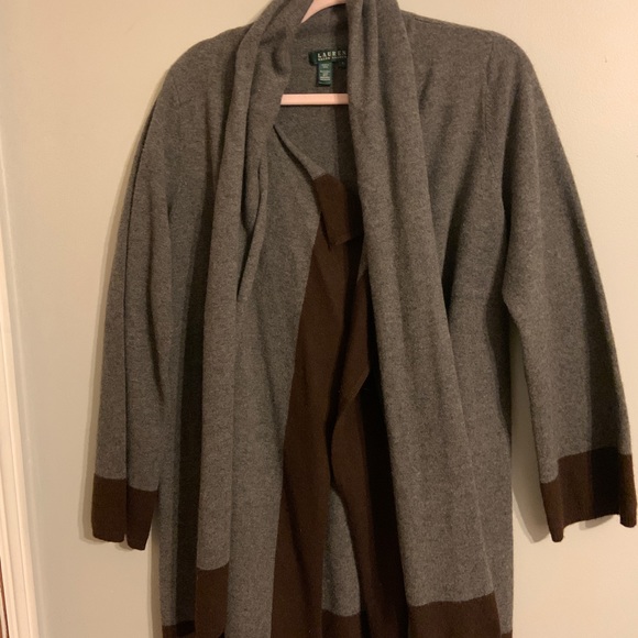 Wool/Cashmere long cardigan with scarf- Ralph Lauren - Picture 6 of 6